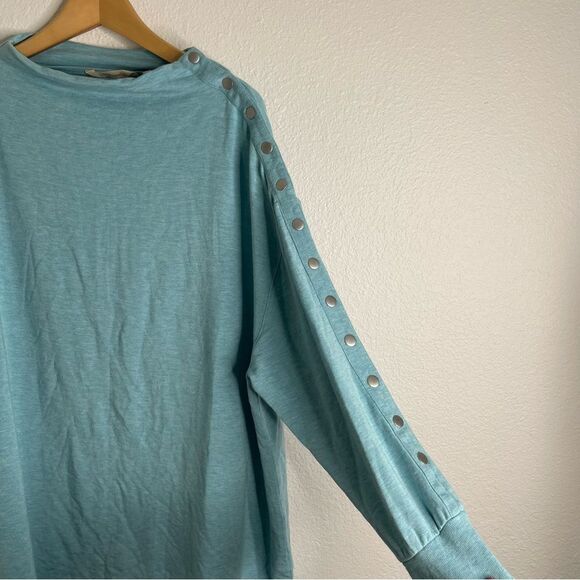 Soft Surroundings Sweater Mock Neck Blue Long Sleeve Size 1X - Picture 2 of 6
